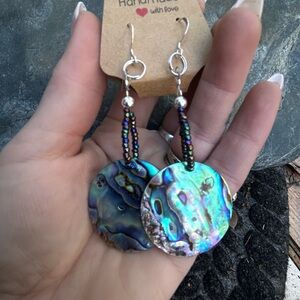 Handmade Iridescent Abalone Earrings